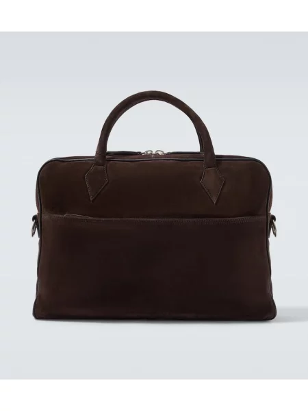 Велурена чанта Metier кафяво