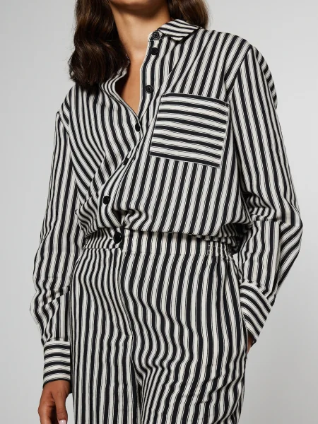 Aligne Pantaloni FAYZA negru alb
