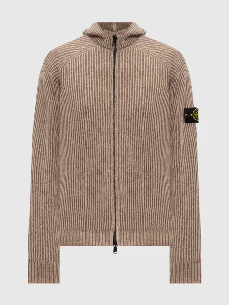 Двосторонній кардиган з кашеміру Stone Island бежевий