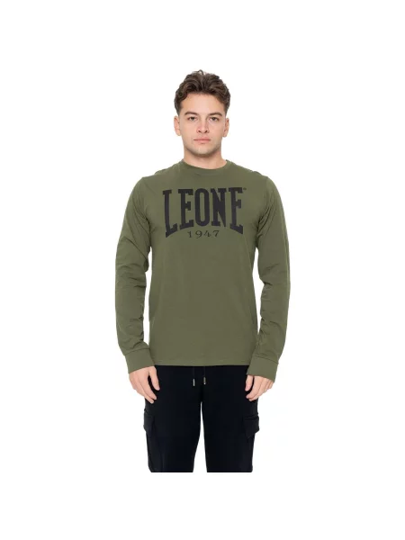 Lung tricou Leone 1947 cu mâneci lungi cu autograf verde