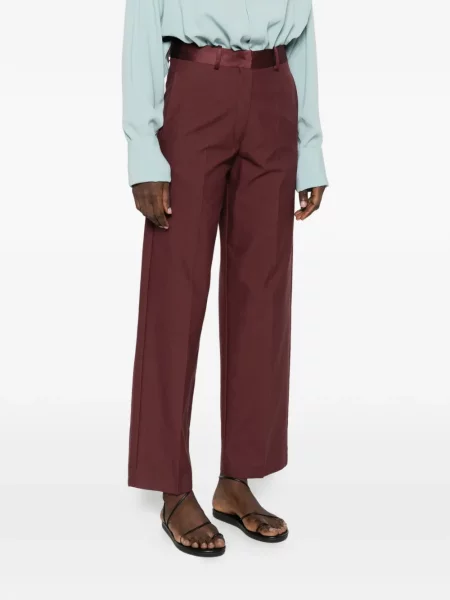 Pantaloni Forte_forte din satin roșu