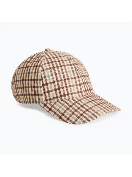 Czapka z daszkiem Woolrich Check Baseball Cap beige check beżowa