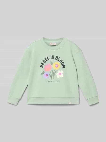 Bluza z mieszanki bawełny o kroju regular fit model GRUTHALINA' Only miętowa