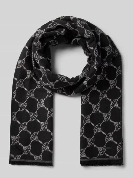Szal z wystrzępieniami model ‘Felix’ Joop! Collection czarna