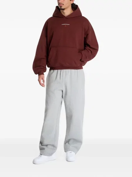 Hanorac cu glugă Jordan din fleece maro