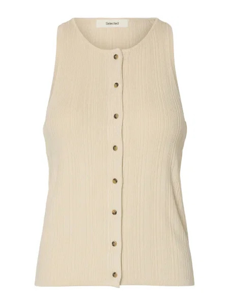 SELECTED FEMME Vestă tricotată SLFTRIXIE deschis bej