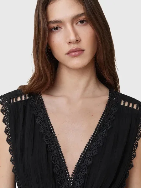 Макси платье Allsaints клеш черное