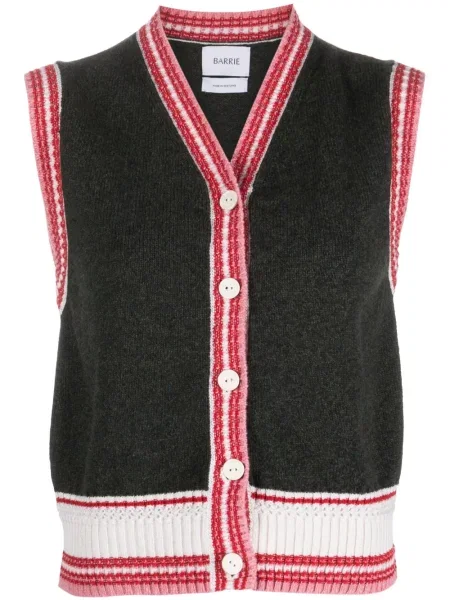 Vestă Barrie din cașmir cu dungi verde