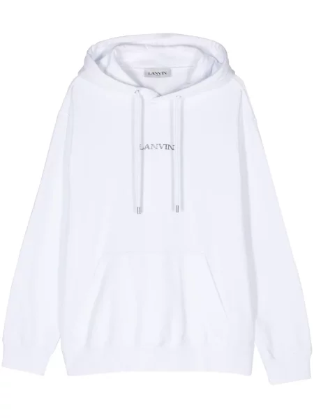 Hanorac cu glugă Lanvin cu broderie alb