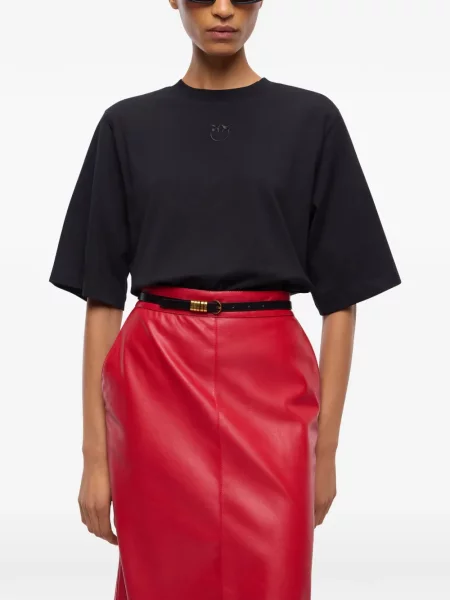 Mânecă largă tricou Pinko cu autograf negru