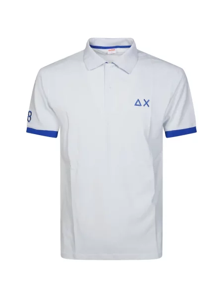 Tricou polo Sun68 cu broderie alb
