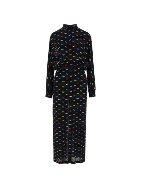 Lung rochie midi Fiorucci cu imagine negru
