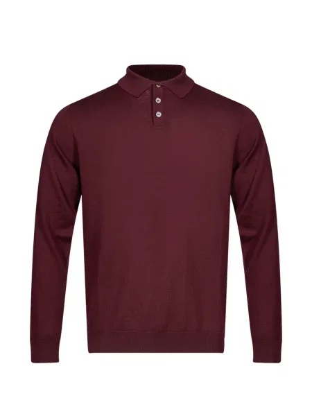 Lung tricou polo Manifatture Del Nord roșu
