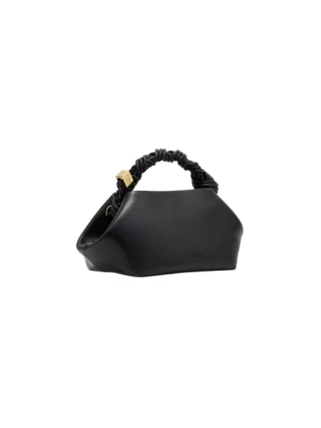 Torebka crossbody Ganni biznesowa z nadrukiem czarna