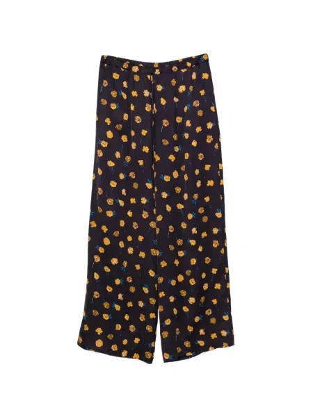 Pantaloni Liviana Conti cu model floral cu imagine cu cordon albastru