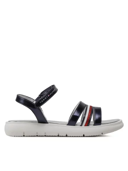 Sandali Tommy Hilfiger Stripes Velcro S Mornarsko modra