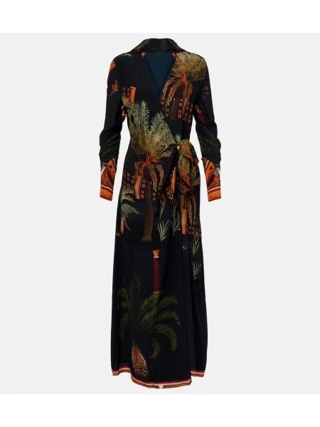 Rochie Johanna Ortiz de mătase cu imagine de costum