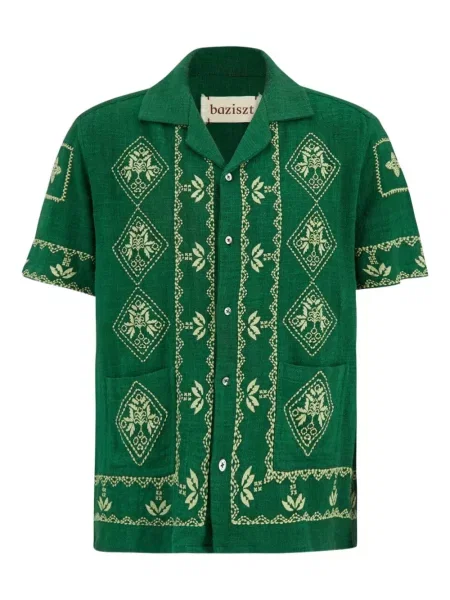 Риза Baziszt бродирана зелено