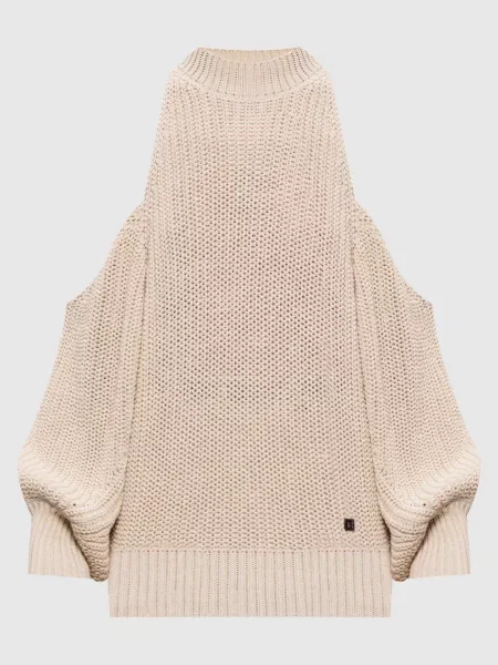 Джемпер з відкритими плечима Balmain бежевий