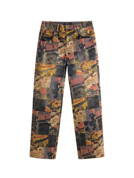Desigual Jeans Mickey™ safir / galben auriu / roșu pepene negru