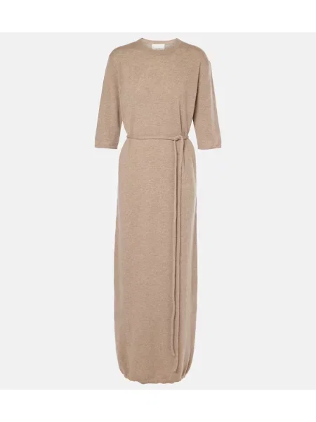 Rochie maxi Lisa Yang din cașmir bej