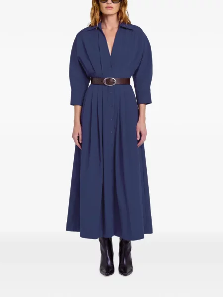Cu centură rochie maxi Nicholas de lână albastru