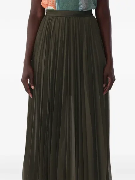 Fusta plisata Jason Wu Collection din șifon verde