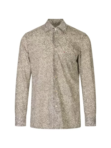 Lung cămașă Kiton cu model floral cu imagine gri