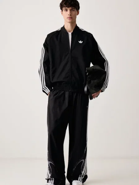 Класически суичър с цип Adidas Originals кепър черно