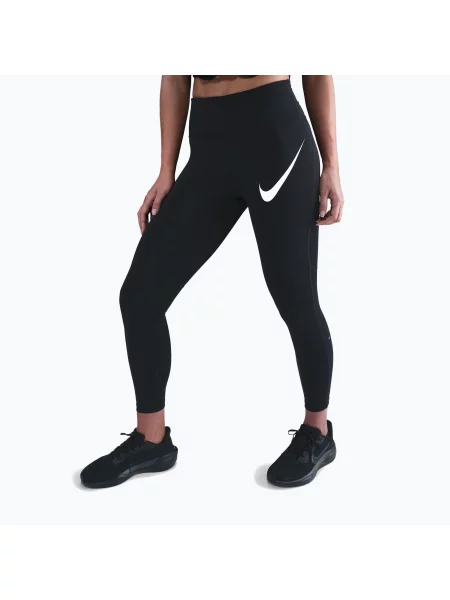 Легінси для бігу Nike Tempo Swoosh Run High-Waisted black/white білі