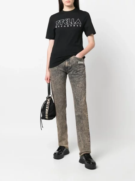 Raštuotas marškinėliai Stella Mccartney juoda