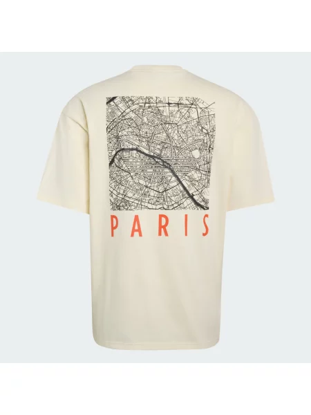 T-SHIRT O LUŹNYM KROJU Z GRAFIKĄ PARIS biała