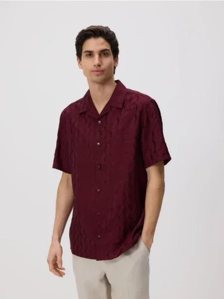 Reserved Регулярна сорочка з ліоцелем буряковий 
