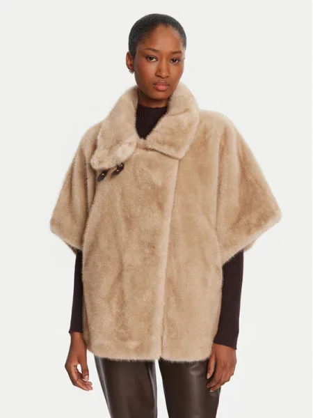 PINKO Кожено палто Comodino бежов