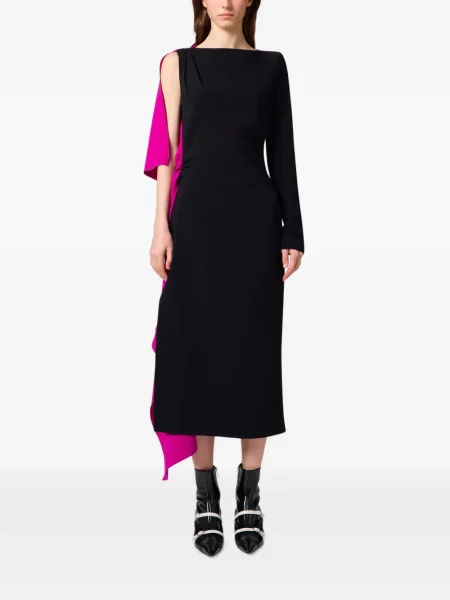 Rochie midi Msgm asimetrică drapată negru