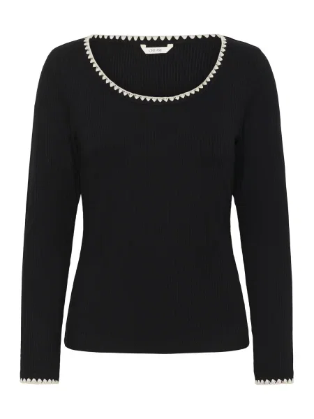Cream Tricou Ribba negru / natural alb