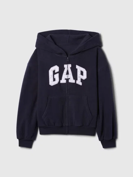Gyerek fleece melegítő felső Gap fekete