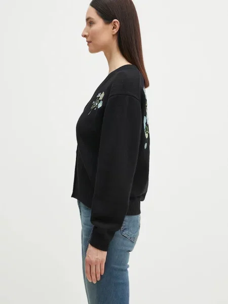 Вовняний кардиган Kenzo Jungle Flower теплий чорний