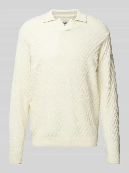 Koszulka polo o kroju regular fit z długimi rękawami model „ZEKE” Redefined Rebel biała