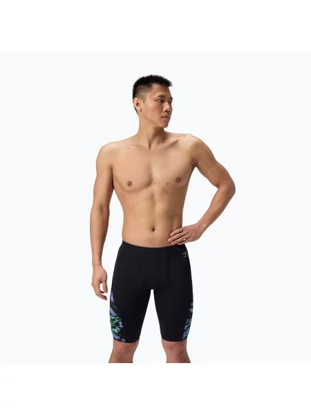 Pantaloni scurți de înot pentru bărbați Speedo ML Printed Side Spliced gloral glitch/black floral glitch/black negru