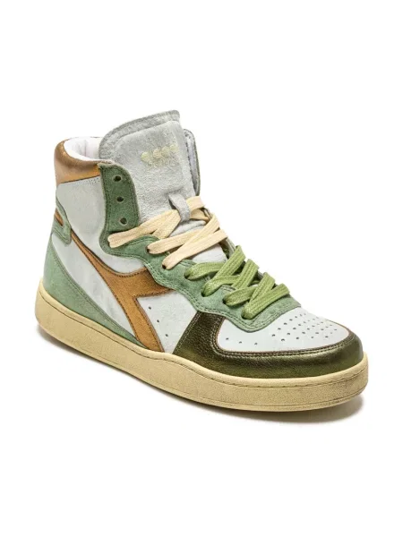 Sneakersy Diadora skórzane z przetarciami zielone