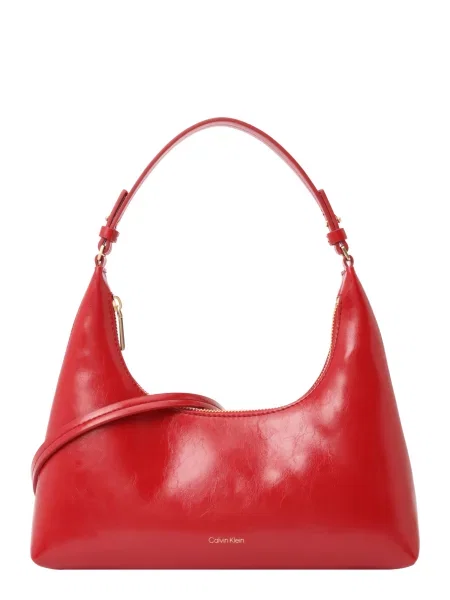 Calvin Klein Geantă Foil Logo Glossy Conv Shoulder B Vișiniu roșu