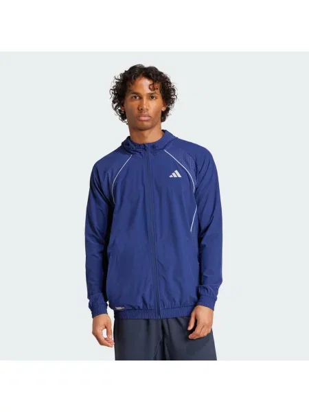 Kurtka treningowa o kroju regular fit z nadrukiem z logo model ‘Tech’ Adidas Training niebieska