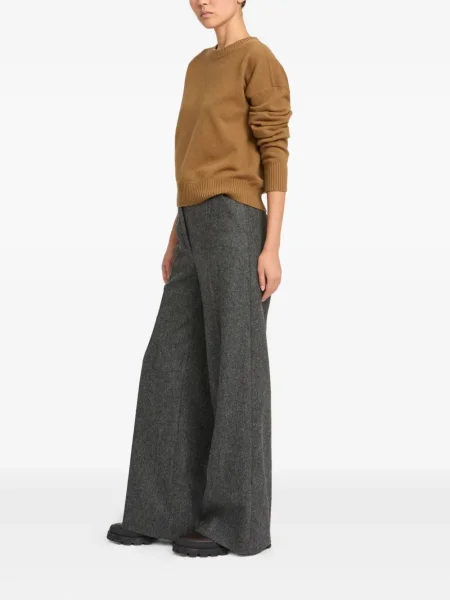 Pantaloni Yves Salomon de flanelă gri
