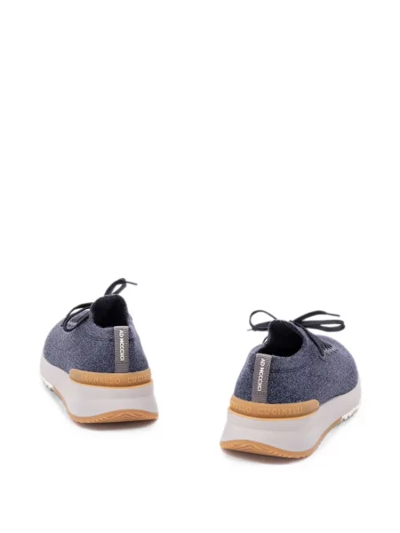 Fűzős kötött sneaker Brunello Cucinelli kék