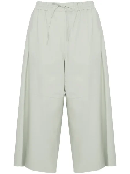 Pantaloni Yves Salomon din piele verde