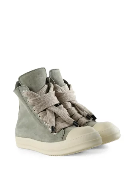 Sneakerși Rick Owens din piele de căprioară verde