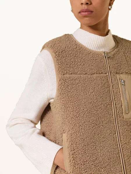 Darling Harbour Kamizelka Z Pluszowego Materiału braun