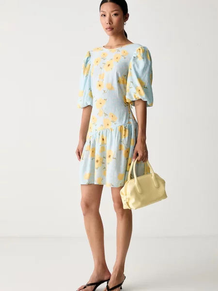 Never Fully Dressed rochie de vară cu vâscoză albastru