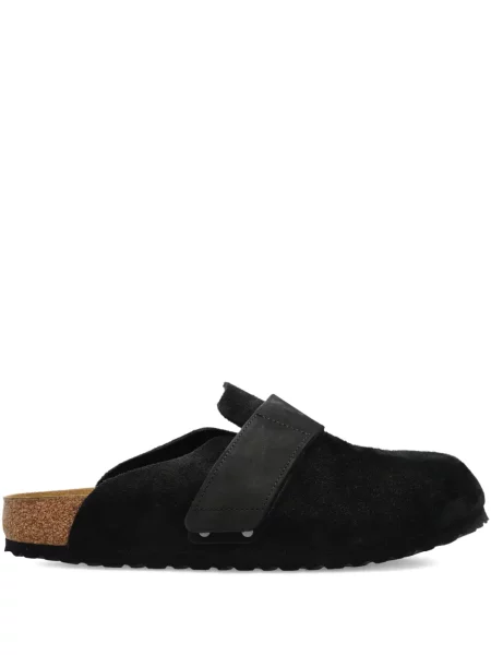 Papuci tip mules Birkenstock din piele de căprioară negru